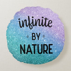 Almofada Redonda Meditação infinita de arco-íris de diamante natura