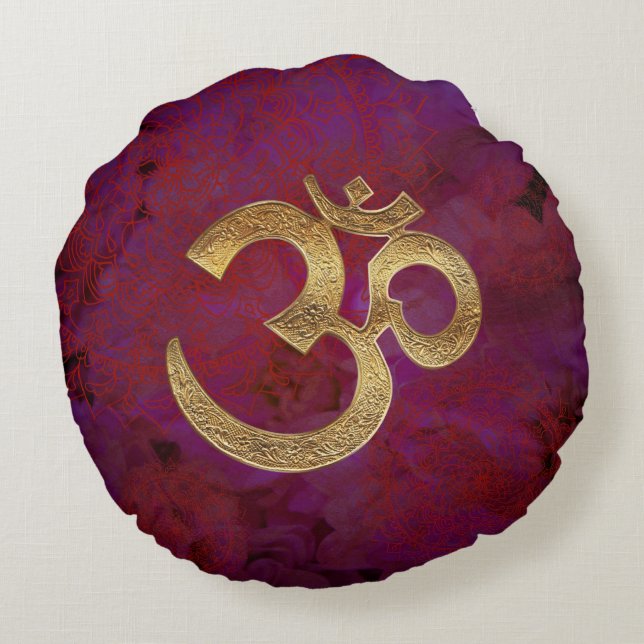 Almofada Redonda meditação redonda roxa india da ioga do (Verso)