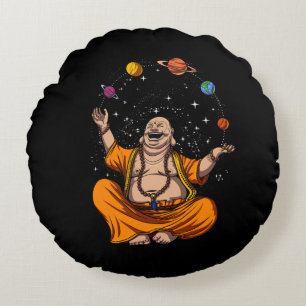 Almofada Redonda Meditação Zen Yoga Buddha Fazendo Malabarismo Com
