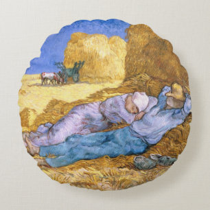 Almofada Redonda Meio-dia de Vincent van Gogh , o Siesta, após o