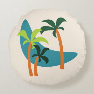 Almofada Redonda meio século Modern Palm Oasis