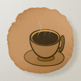 Almofada Redonda Meio século Moderno Café Marrom