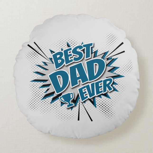 Almofada Redonda Melhor Pai Nunca (Frente)