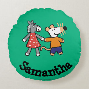 Almofada Redonda Melhores amigos Maisy e mãos Dotty da posse