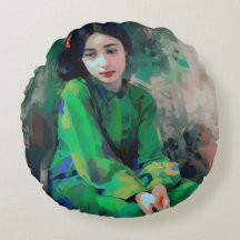 Menina em vestida verde