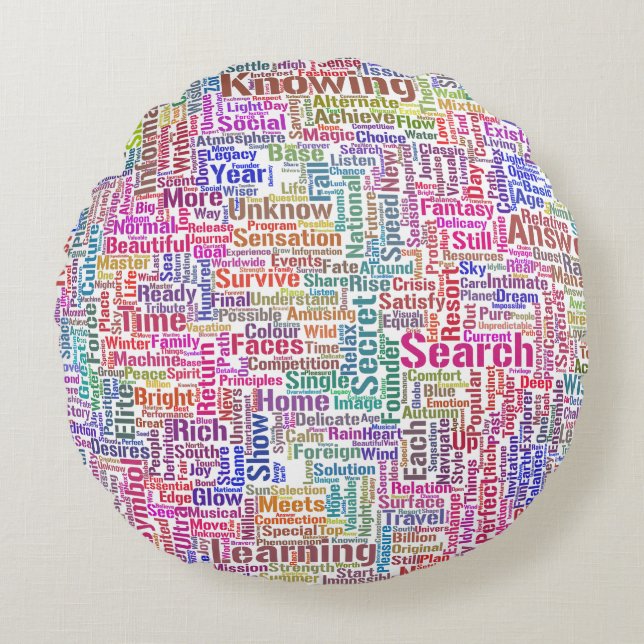 Almofada Redonda Mensagem de MothssTexte Motif do Apêndice de Pergu (Frente)