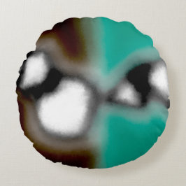 Almofada Redonda Mensagem em uma garrafa: Abstrato Brown, Teal, B &