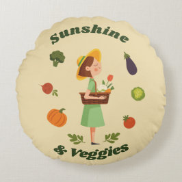 Almofada Redonda Mercado de agricultores personalizados Sunshine &