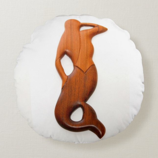 Almofada Redonda mermaid Thunder_Cove de observação tan (Frente)
