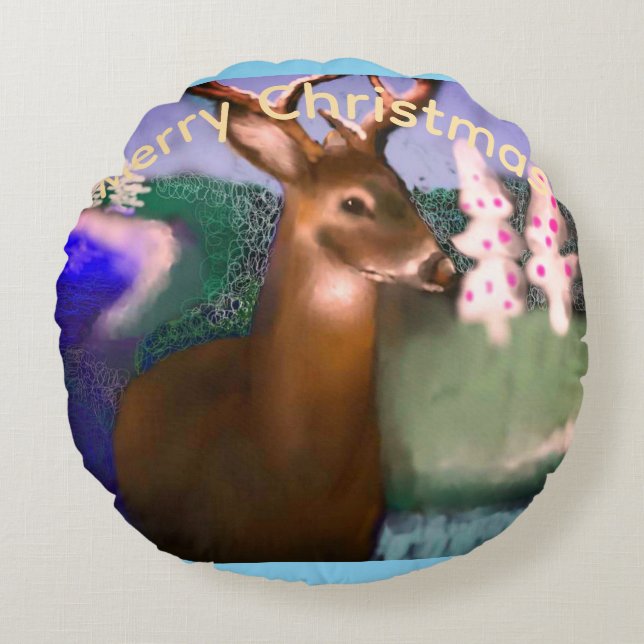 Almofada Redonda Merry Christmas (Frente)