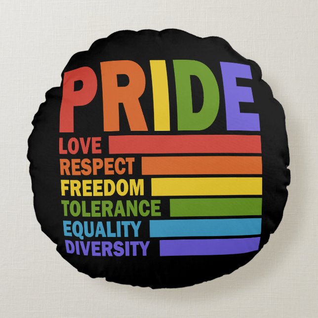 Almofada Redonda Mês do Orgulho LGBT (Frente)