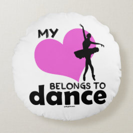 Almofada Redonda Meu coração pertence à dança