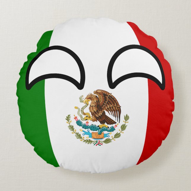Almofada Redonda México Geeky de tensão engraçado Countryball (Frente)