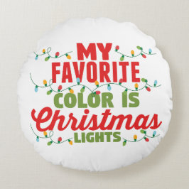 Almofada Redonda Minha Cor Favorita É Luzes De Natal