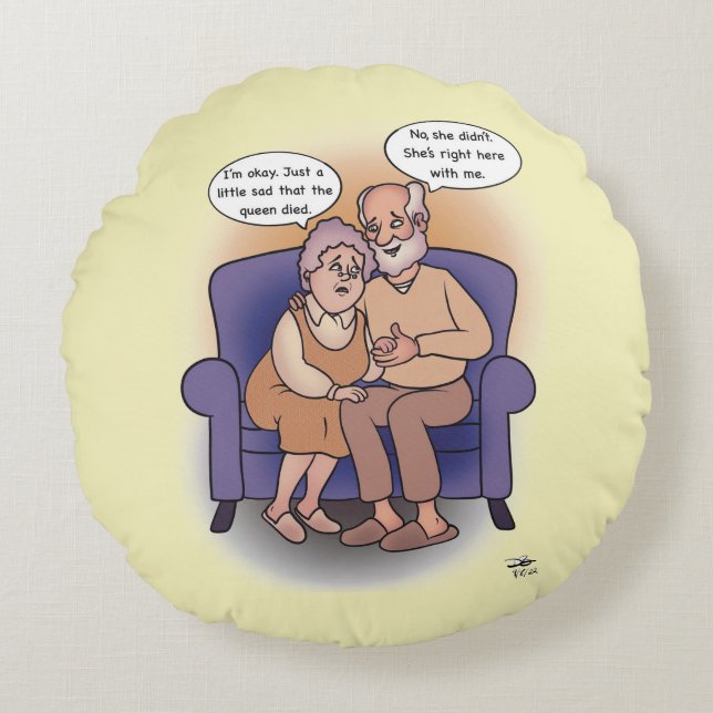 Almofada Redonda Minha Rainha de Travesseiro (Frente)