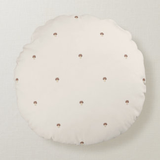 Almofada Redonda Minimal Mushroom Pattern Pillow – Light / Round