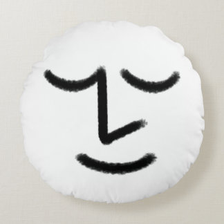 Almofada Redonda Minimalist Zen Face Throw Pillow