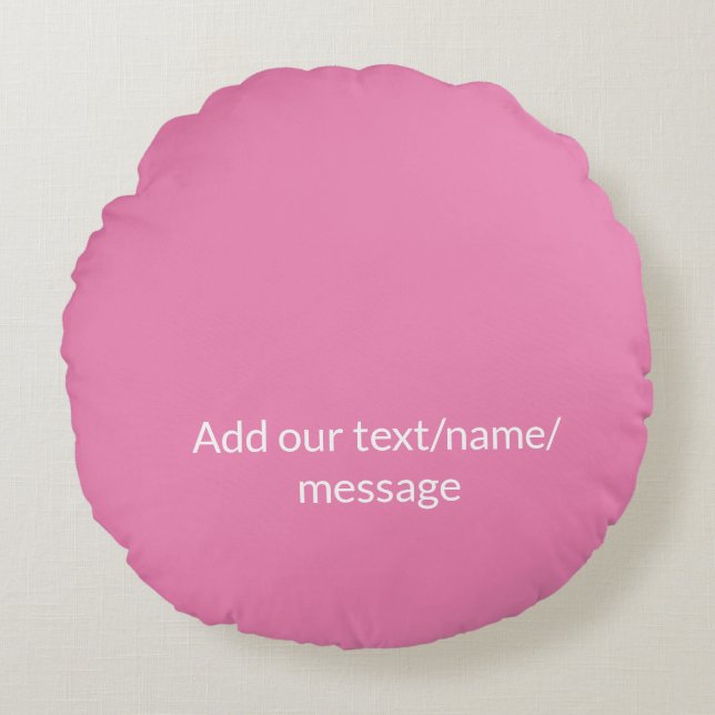 Almofada Redonda Mínimo simples adicione seu brilho de texto de fot (Frente)