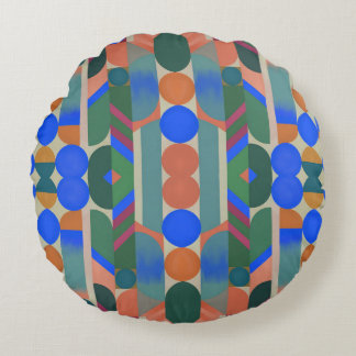 Almofada Redonda Modern Colorful Shapes