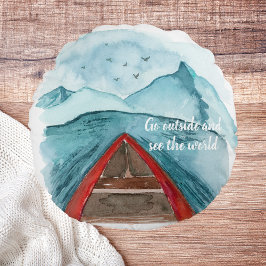 Almofada Redonda Modern Watercolor Nature Veja A Cotação Mundial