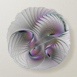 Almofada Redonda Moderna Figura de Fantasia Tímida Abstrata Arte Fr
