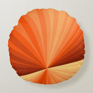 Almofada Redonda Moderno Abstrato Laranja Vermelho Baunilha Gráfico