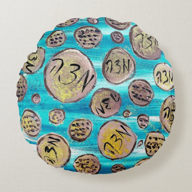 Almofada Redonda Moderno Joyful Matzah (Frente)