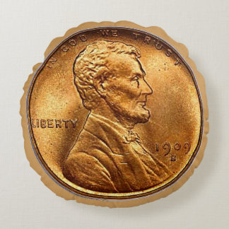 Almofada Redonda Moeda da moeda de um centavo do trigo
