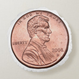 Almofada Redonda Moeda de um centavo dos Estados Unidos