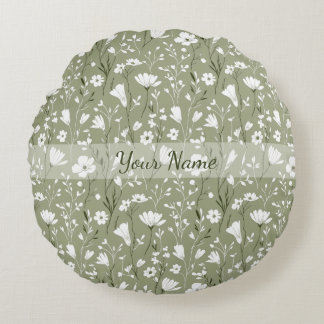 Almofada Redonda Molas Botânicas Personalizadas de Primavera em Ver
