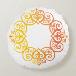 Almofada Redonda Moldura Ornamental Vintage Borda Decorativa Elegan