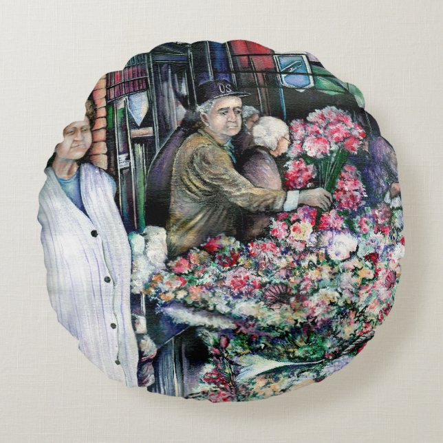 Almofada Redonda Momento mágico no mercado Misloc (Frente)