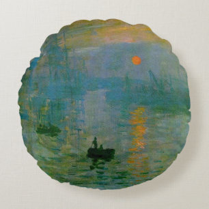 Almofada Redonda Monet Impression Sunrise Fine Art