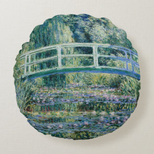 Almofada Redonda Monet - Lírios de Água e Ponte Japonesa