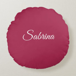 Almofada Redonda Monograma minimalista rosa cereja