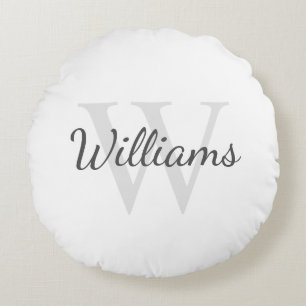 Almofada Redonda Monograma personalizado clássico e nome