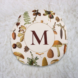 Almofada Redonda Monograma Vintage Pine Forest Treasures