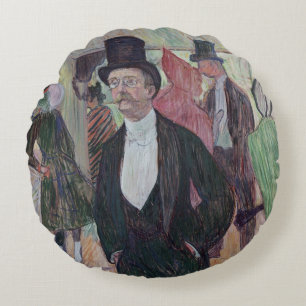 Almofada Redonda Monsieur Fourcade de Henri de Toulouse-Lautrec  ,