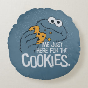 Almofada Redonda Monstro de cookies Eu só estou aqui para os coo
