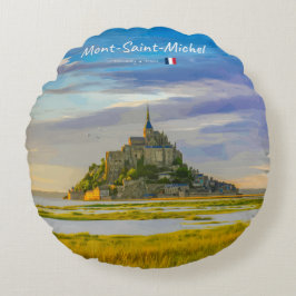 Almofada Redonda Mont-Saint-Michel, França - Abadia Medieval