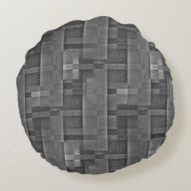 Almofada Redonda Montagem digital de Matte Granite Marble (Verso)