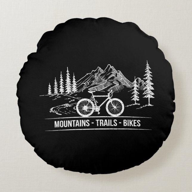 Almofada Redonda Montanha - Bicicleta de bicicleta de bicicleta (Frente)