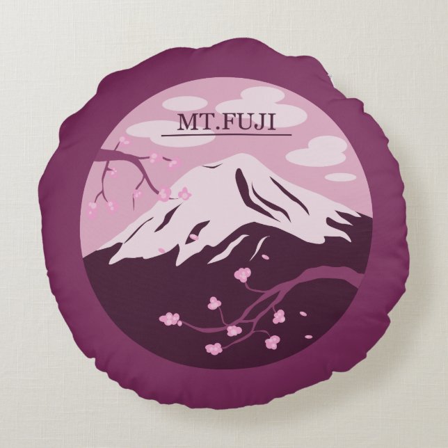 Almofada Redonda Monte Fuji (Rosa) (Verso)