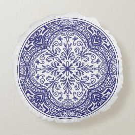 Almofada Redonda Mosaico Blue Bloom