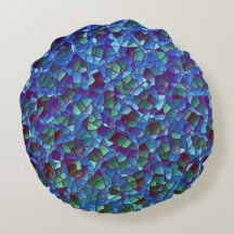 Mosaico, de azul lilás fumado ou salgado e verde
