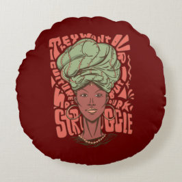 Almofada Redonda Mulher Negra Africana História Mês