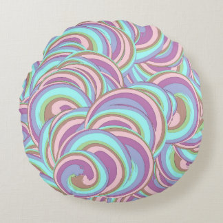 Almofada Redonda Multicolor Swirls Pattern
