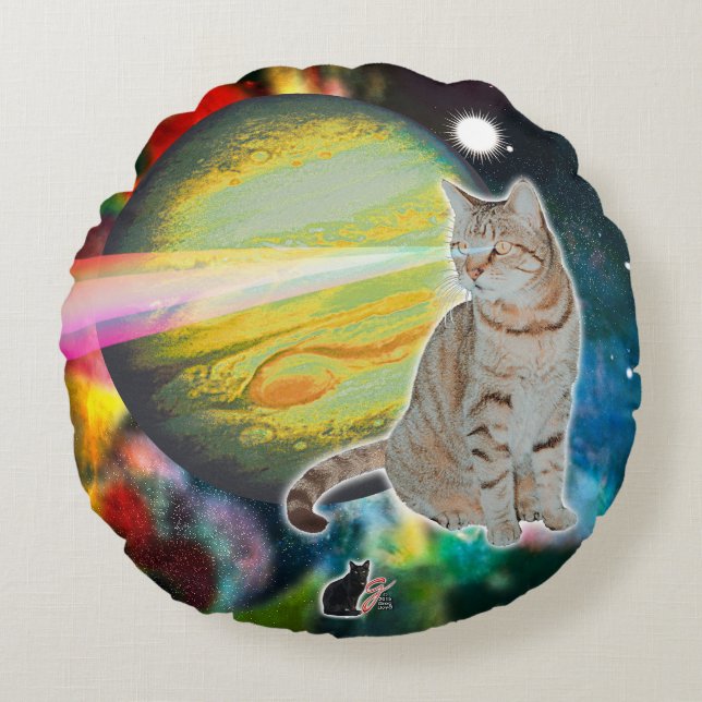 Almofada Redonda Musgo de Gato Laser (Frente)