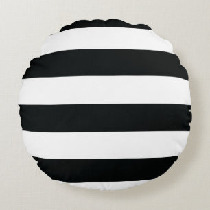Almofada Redonda Mydeas Listras brancas e pretas