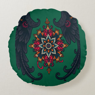 Almofada Redonda Mystic Mandala Elephant Art